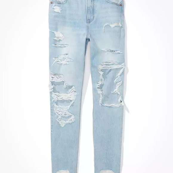 AE Mom Jean Blown Out Blue - Picture 2 of 6